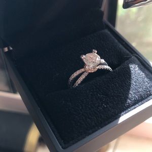 Simon G Round Solitaire Plat Ring orig paperwork